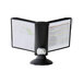 A black and silver Durable Sherpa desktop reference system on a desk.