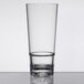 A Libbey Tritan plastic stackable beverage glass with a white background.