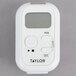 A white Taylor digital kitchen timer with buttons and a screen.