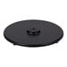 A black circular Lancaster Table & Seating counter height table base with a hole in the center.