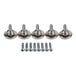 A group of screws and nuts for a Lancaster Table & Seating cast iron table base.