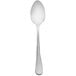 A Oneida Baguette stainless steel teaspoon with a silver handle.