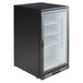 A Beverage-Air black countertop display refrigerator with a glass door.