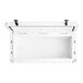 A white CaterGator outdoor cooler with a lid open.