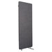 A Luxor Reclaim slate gray fabric room divider expansion panel with metal stand.