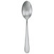 A silver Walco stainless steel dessert spoon with a Fieldstone finish on a white background.