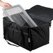 Choice Insulated Food Delivery Bag / Pan Carrier, Black Nylon, 23" x 13" x 15" Main Thumbnail 5