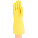 Small Multi-Use Yellow Rubber Flock Lined Gloves Main Thumbnail 3