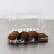 Dart PET18UT1 StayLock 8 1/2" x 4 1/2" x 2 1/8" Clear Hinged PET Plastic Small Oblong Container - 250/Case Main Thumbnail 3