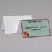A close-up of a white C-Line scored tent name card with the words "sweet potato surprise" on it.