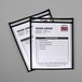 C-Line double sided clear stitched shop ticket holder with two work order sheets inside.