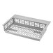 A Tablecraft brushed aluminum metal tray with a perforated grid.