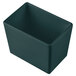 A black rectangular Tablecraft Salad Bar crock with a hunter green and white speckled interior.