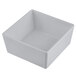 A Tablecraft natural finish square bowl with straight sides on a white background.