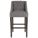 Flash Furniture CH-182020-T-30-DKGY-F-GG Carmel Series Dark Gray Tufted Fabric Bar Stool with Walnut Frame and Nail Trim Accent Main Thumbnail 3
