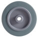 A gray plastic Lavex wheel with a white circle in the center.