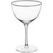 An Acopa Deco Nick and Nora glass with a stem on a white background.