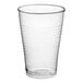 A clear plastic Choice Translucent cold cup.