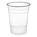 A pack of 50 translucent plastic squat cups with a rim.