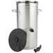 A silver stainless steel Bloomfield 3 gallon iced tea dispenser with a black lid.