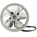 An Avantco evaporator fan motor with a round metal frame and wires.