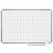 A MasterVision white porcelain planning board with a grid on it.