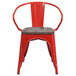 Flash Furniture CH-31270-RED-WD-GG Red Stackable Metal Chair with Arms, Vertical Slat Back, and Wood Seat Main Thumbnail 2