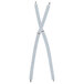 A pair of Henry Segal light grey clip-end suspenders with white straps.