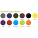 A chart of color options for National Public Seating stools. Each color is in a circle with a white background.