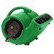 A green B-Air air mover with a black handle and a fan on top.