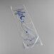 A white plastic LK Packaging umbrella bag with blue and white dress logos.