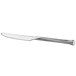 A Oneida Wyatt stainless steel dinner/dessert knife with a silver handle.