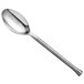 A Oneida Wyatt stainless steel serving spoon with a long silver handle.
