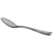A Oneida Lexia stainless steel teaspoon with a metal handle.