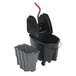 A gray Rubbermaid WaveBrake mop bucket with a handle.