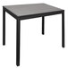 BFM Seating PH4L3131GRBL Seaside 31" Square Black Metal Bolt-Down Standard Height Table with Gray Synthetic Teak Top Main Thumbnail 1