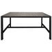 BFM Seating PH4L3572GRBLT Seaside 35" x 72" Black Metal Bolt-Down Bar Height Table with Gray Synthetic Teak Top Main Thumbnail 1