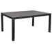 BFM Seating PH4L3572GRBL Seaside 35" x 72" Black Metal Bolt-Down Standard Height Table with Gray Synthetic Teak Top Main Thumbnail 1