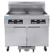Frymaster 21814GF Oil Conserving 126 lb. Natural Gas 2 Unit Floor Fryer with Digital Controller and Filtration System - 238,000 BTU Main Thumbnail 1