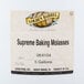 The label for Golden Barrel Supreme Baking Molasses on a white surface.