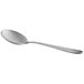 A Libbey Vintage Metropolitan stainless steel bouillon spoon with a silver handle and spoon.