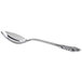 A Reserve by Libbey stainless steel demitasse spoon with a handle.