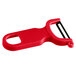 Mercer Culinary M33071RDB 4" Red "Y" Vegetable Peeler with Straight High Carbon Steel Blade Main Thumbnail 3