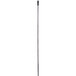 A white metal pole with a black handle.