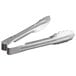Two Vollrath stainless steel utility tongs with scalloped edges.