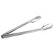 Two Vollrath stainless steel utility tongs with handles.