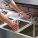 Regency 4 Bowl Underbar Sink with Two Faucets and Two Drainboards - 72" x 18 3/4" Main Thumbnail 1