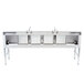 Regency 4 Bowl Underbar Sink with Two Faucets and Two Drainboards - 72" x 18 3/4" Main Thumbnail 4