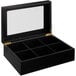 Choice Black Wood 6 Compartment Tea Chest with Window Main Thumbnail 3
