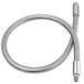 A Fisher stainless steel pre-rinse hose with a metal tube and long, flexible end.